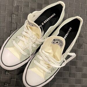 Converse Womens Low Top Sneakers in Pale Green and White